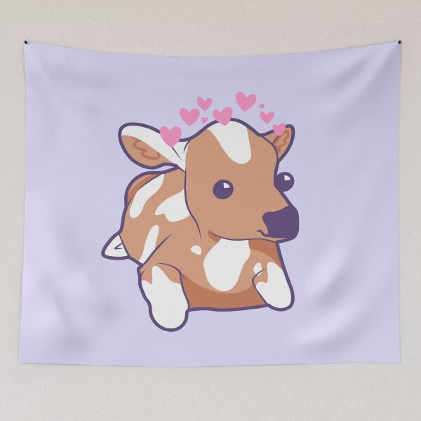 Item preview, Cute Kawaii Cow With Adorable Hearts  designed and sold by illhustration.