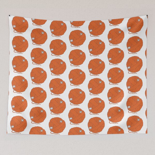 Artikelvorschau, Kitty und Hannah Yarn Ball-Orange entworfen und verkauft von mochinumnums.