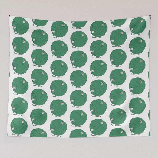 Artikelvorschau, Kitty und Hannah Yarn Ball-Green entworfen und verkauft von mochinumnums.