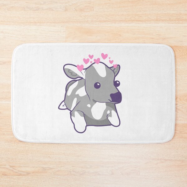Item preview, Cute Grey Kawaii Cow With Adorable Hearts  designed and sold by illhustration.