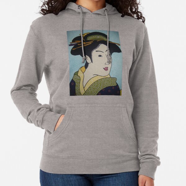 Geisha with green combs Lightweight Hoodie