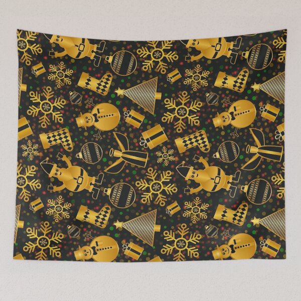 Item preview, Christmas Pattern in Black and Gold designed and sold by stepstogreen.