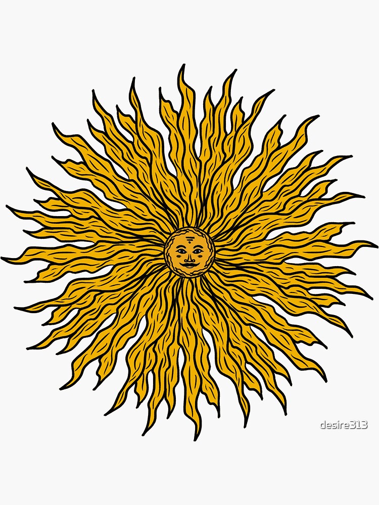 Celestial Spiritual Sun Sticker for Sale by desire313