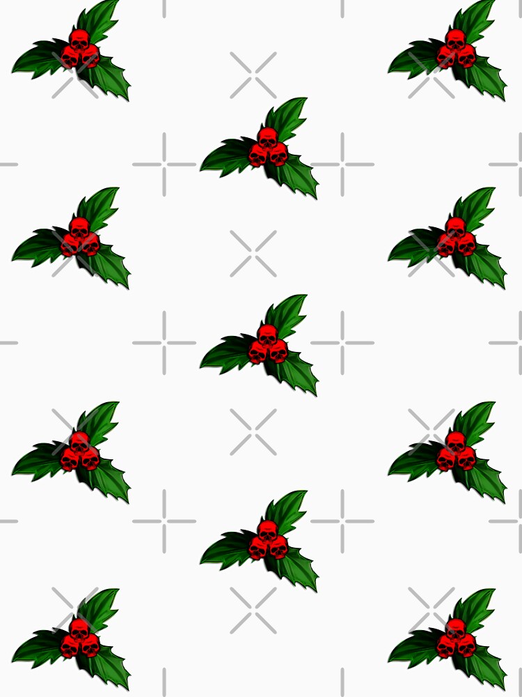Unholy Skull Holly Pattern - Christmas Ornament by RabbitLair