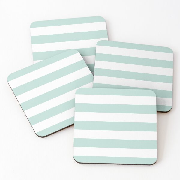 Item preview, Medium MINT GREEN and WHITE HORIZONTAL STRIPES designed and sold by RachelMacht.