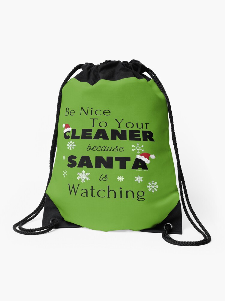 Thumbnail 1 of 3, Drawstring Bag, Be Nice To Your Cleaner Funny Cleaning lady fun by Savvy Cleaner designed and sold by SavvyCleaner.