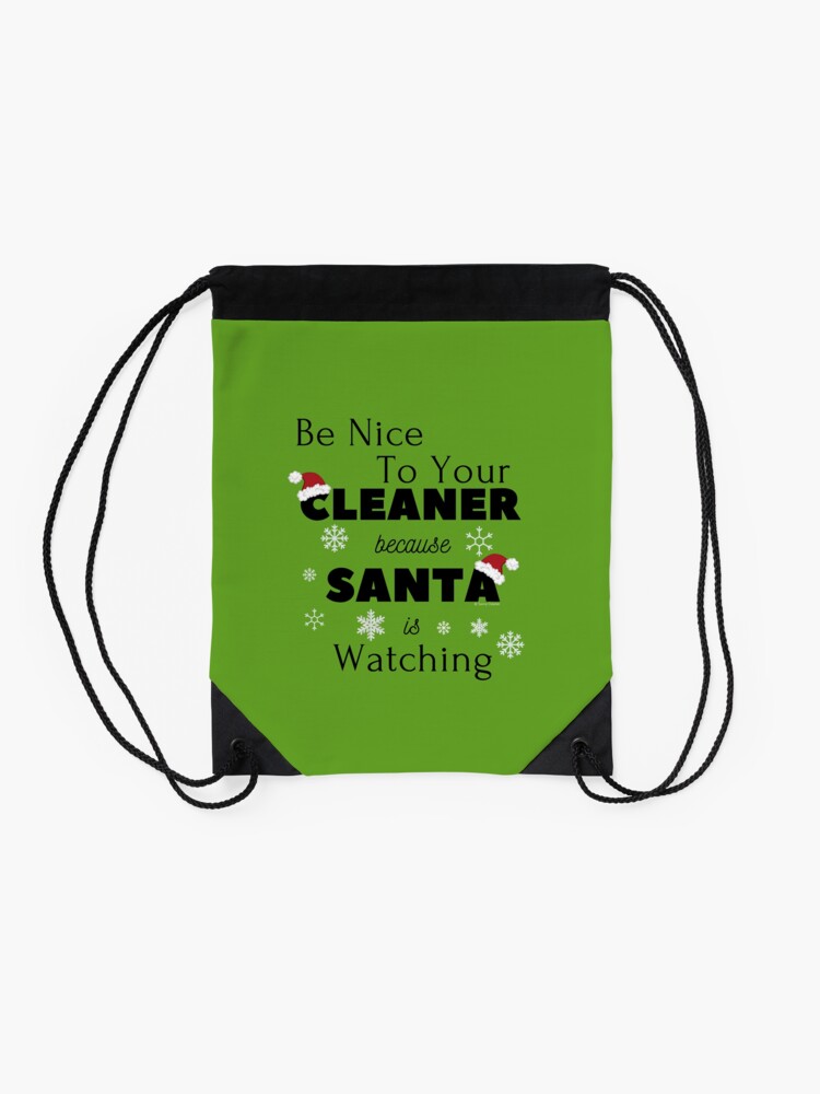 Thumbnail 2 of 3, Drawstring Bag, Be Nice To Your Cleaner Funny Cleaning lady fun by Savvy Cleaner designed and sold by SavvyCleaner.