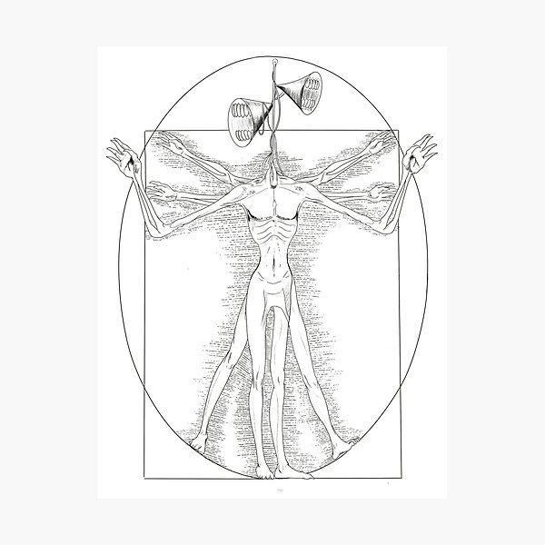Item preview, Sirenhead Vitruvian Man  designed and sold by RatKingRatz.