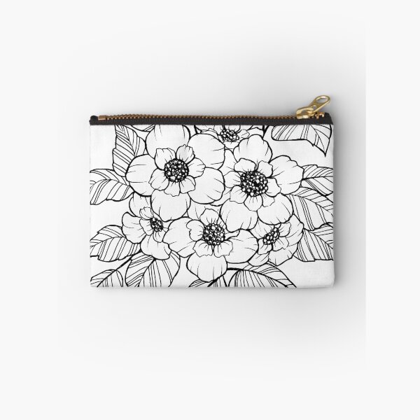 Item preview, Lineart black and white flower composition designed and sold by forestmagic.