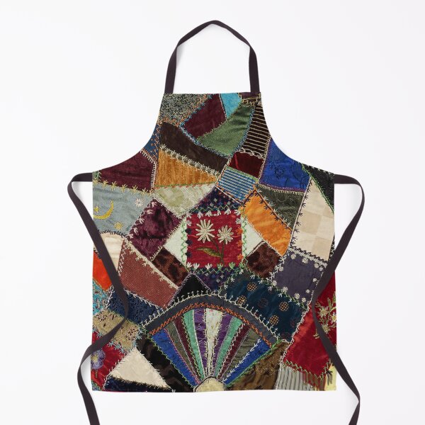 Item preview, COLORFUL CRAZY QUILT, ABSTRACT GEOMETRIC PATCHWORK WITH FLOWERS designed and sold by BulganLumini.