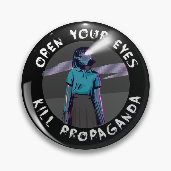 Item preview, Open Your Eyes, Kill Propaganda Blue – Mass Media Resistance designed and sold by The Green Corner.