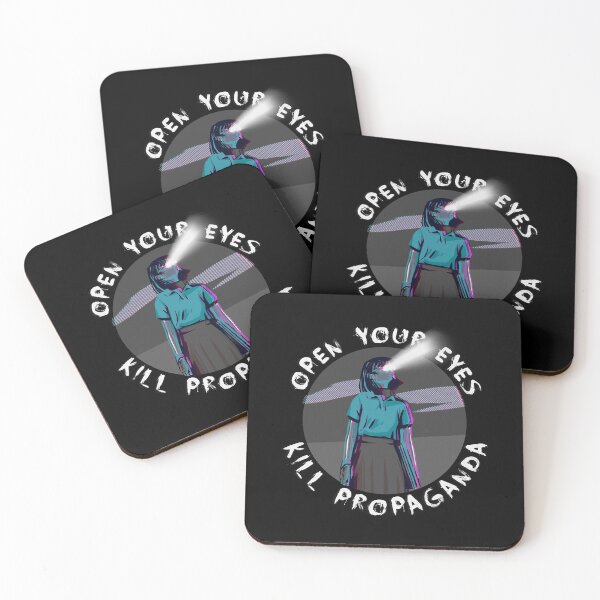 Item preview, Open Your Eyes, Kill Propaganda Blue – Mass Media Resistance designed and sold by The Green Corner.
