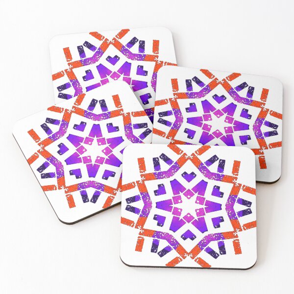 Item preview, Orange-purple vintage flower star designed and sold by wiwiart.
