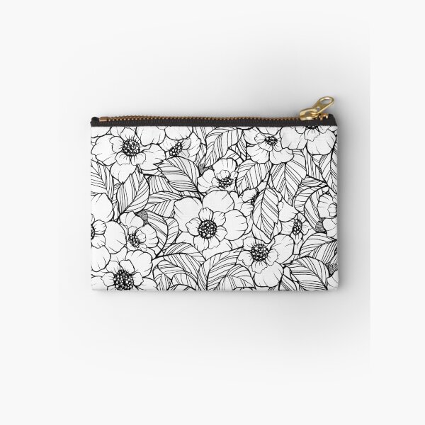Item preview, lineart black and white flower pattern designed and sold by forestmagic.