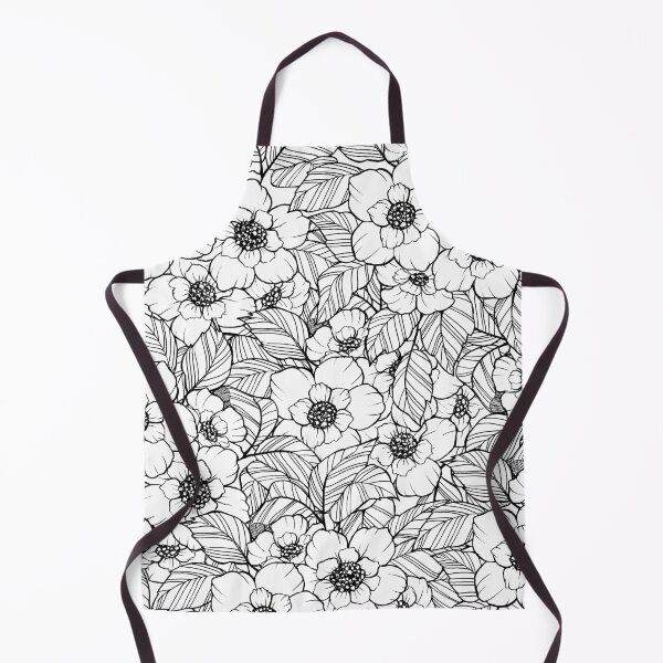 Item preview, lineart black and white flower pattern designed and sold by forestmagic.