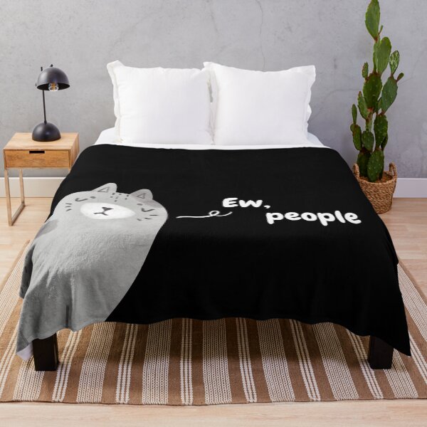 Item preview, Ew People - Funny Grey Cat - Gray Cat (Dark) designed and sold by mydoodlesateme.