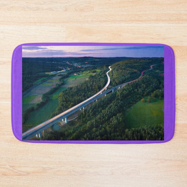 Item preview, Aerial view of highway splitting aound forest hill designed and sold by raphotography88.
