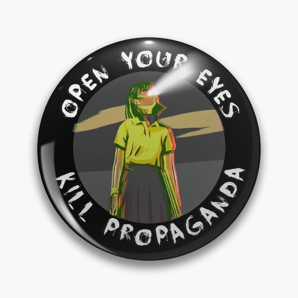 Item preview, Open Your Eyes, Kill Propaganda Yellow – Mass Media Resistance designed and sold by The Green Corner.