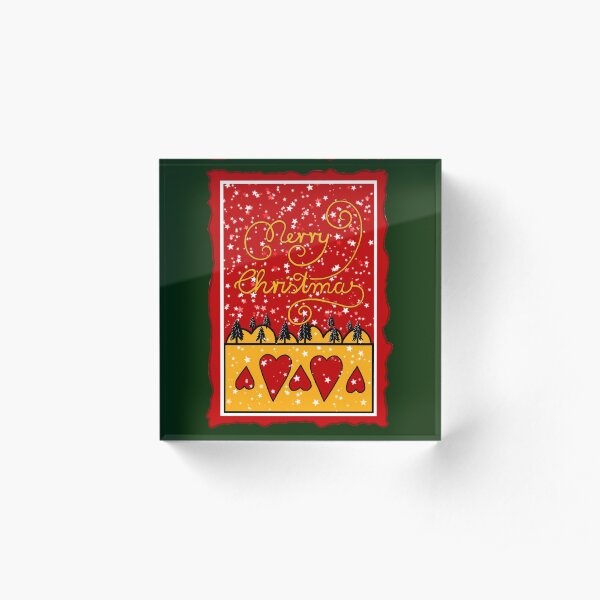 Merry Christmas/frohe Weihnachten Acrylic Block