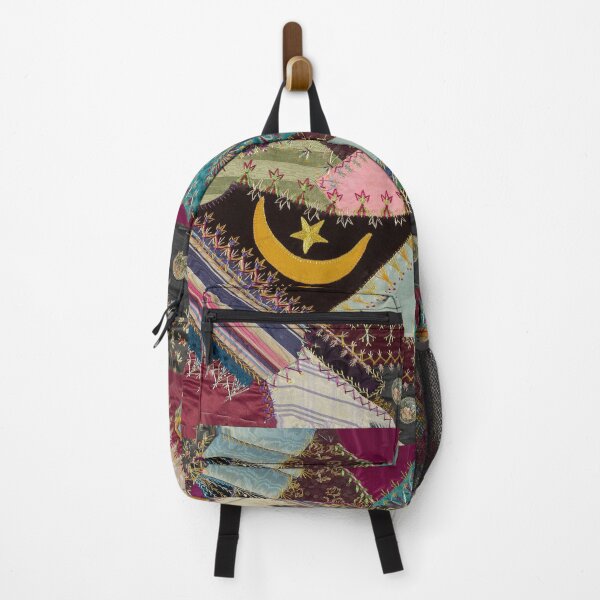 Item preview, COLORFUL CRAZY QUILT WITH CRESCENT MOON AND STAR designed and sold by BulganLumini.