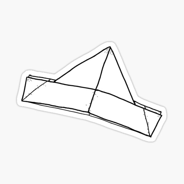 Origami Hat Stickers Redbubble - paper boat hat roblox