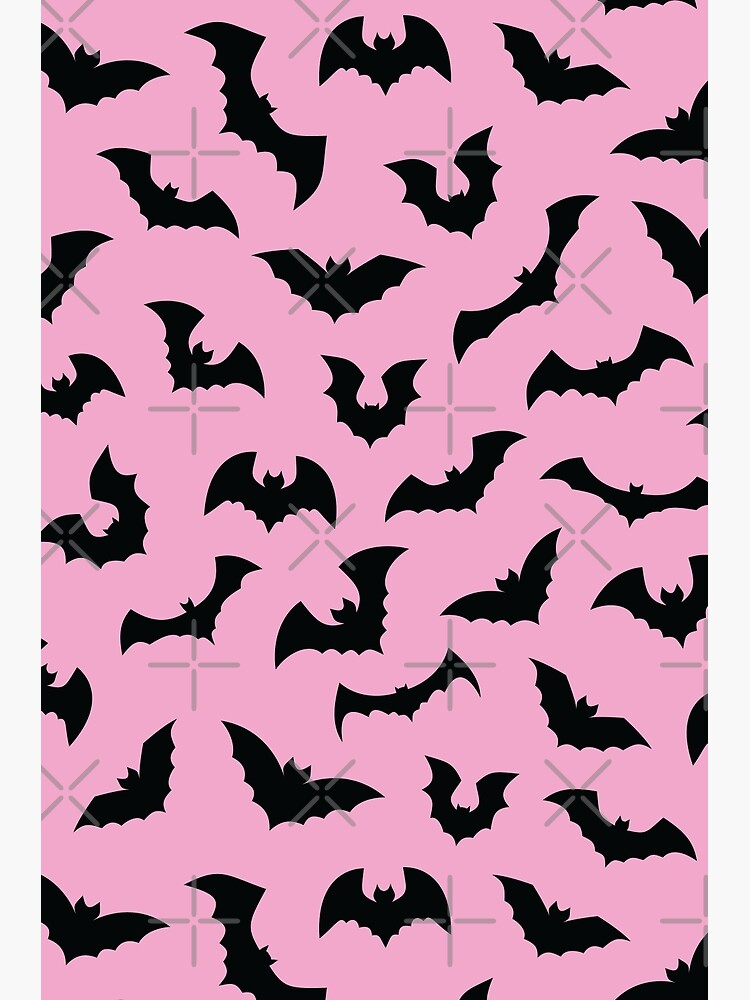 Pastel goth pink bats spooky Bath Mat by GriffyPrints