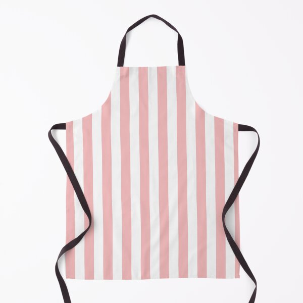 Large Powder Pink and White Vertical Cabana Tent Stripes Apron