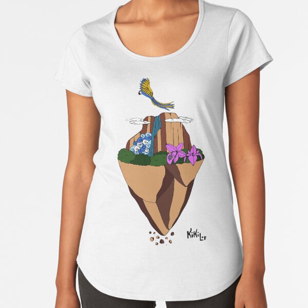 Salto Angel Flotante Camiseta premium de cuello ancho
