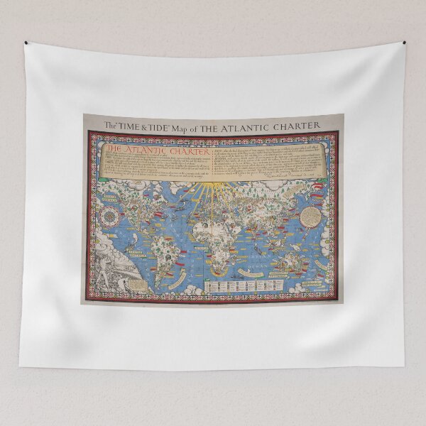 Item preview, Atlantic Charter vintage map of the world designed and sold by PetsArt.
