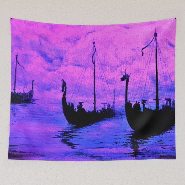 Item preview, Purple Ships from the Mist designed and sold by Malc Sutherland.