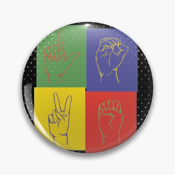 Item preview, Deaf Culture, Love pop art, colorful and fun for ASL and Deaf Community, American sign language designed and sold by Cheeky Companions.
