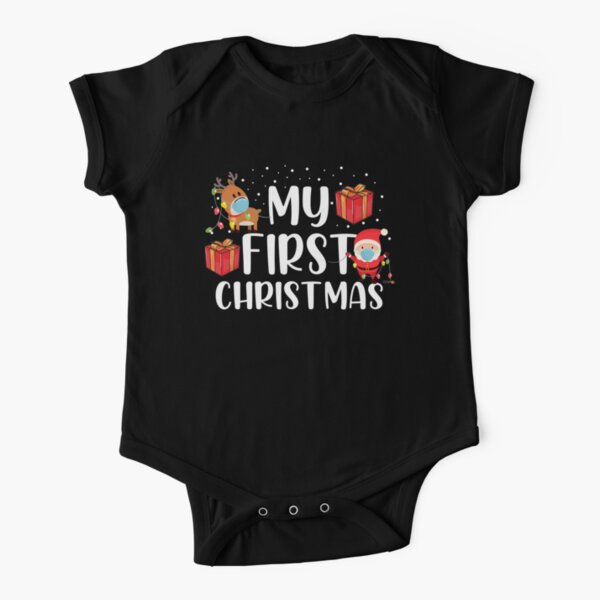My First Christmas Sweater Short Sleeve Baby One-Piece