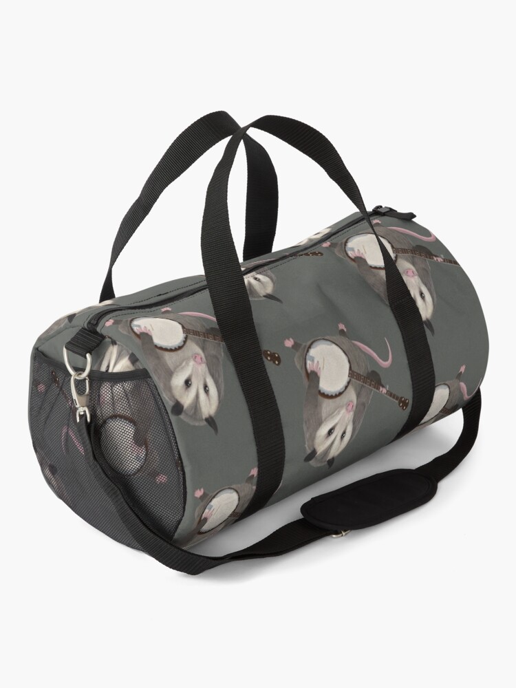 Alternate view of Opossum playing the banjo - possum Duffle Bag