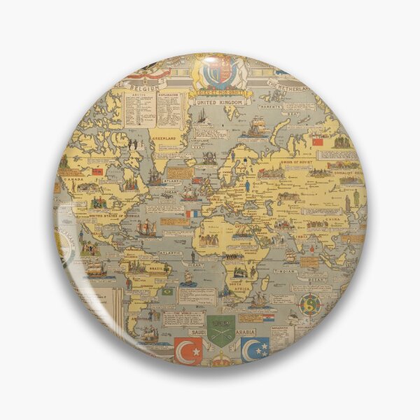 Item preview, Vintage United Nations / Atlantic Charter map of the world designed and sold by PetsArt.