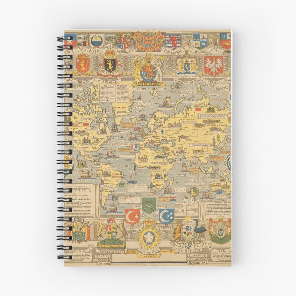 Item preview, Vintage United Nations / Atlantic Charter map of the world designed and sold by PetsArt.