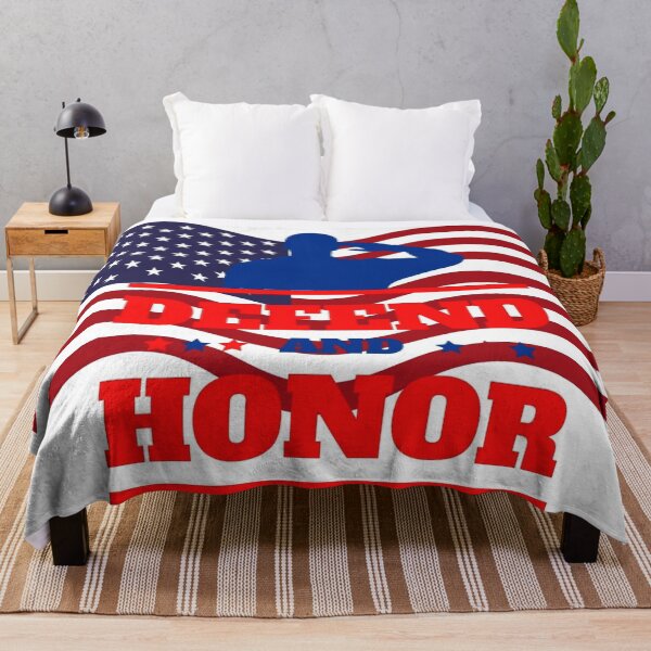 Item preview, Defend And Honor American Flag Patriotic Print designed and sold by Mary Riley.