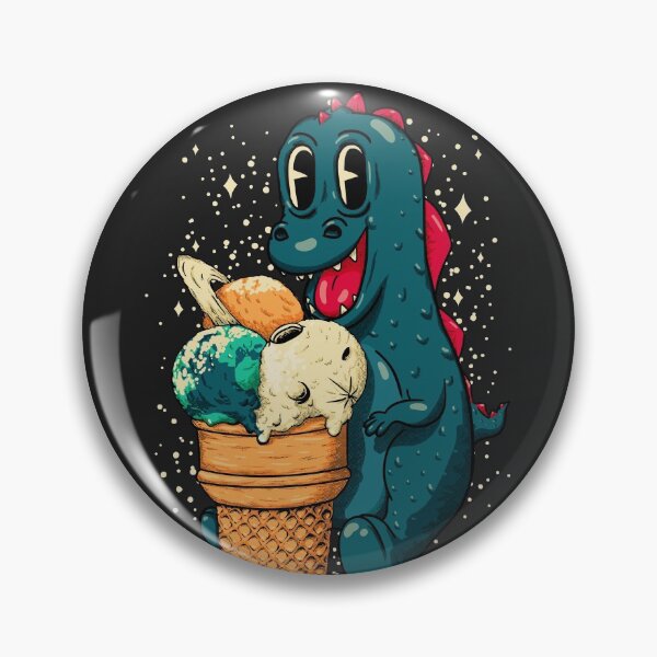 Item preview, Treat Yo Self - Baby Dino Eating Space Ice Cream, Great Triple Scoop Planet, Vanilla Moon, Pappermint Mint Earth, Melon Saturn, 3 scoop, Cute T Rex Dinosaur, Unicorn | Kids Mask | Summer 2020  designed and sold by Any Color Designs.