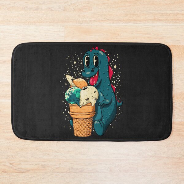 Item preview, Treat Yo Self - Baby Dino Eating Space Ice Cream, Great Triple Scoop Planet, Vanilla Moon, Pappermint Mint Earth, Melon Saturn, 3 scoop, Cute T Rex Dinosaur, Unicorn | Kids Mask | Summer 2020  designed and sold by Any Color Designs.