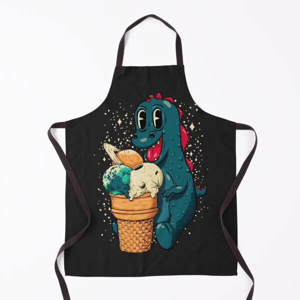Item preview, Treat Yo Self - Baby Dino Eating Space Ice Cream, Great Triple Scoop Planet, Vanilla Moon, Pappermint Mint Earth, Melon Saturn, 3 scoop, Cute T Rex Dinosaur, Unicorn | Kids Mask | Summer 2020 designed and sold by Any Color Designs.