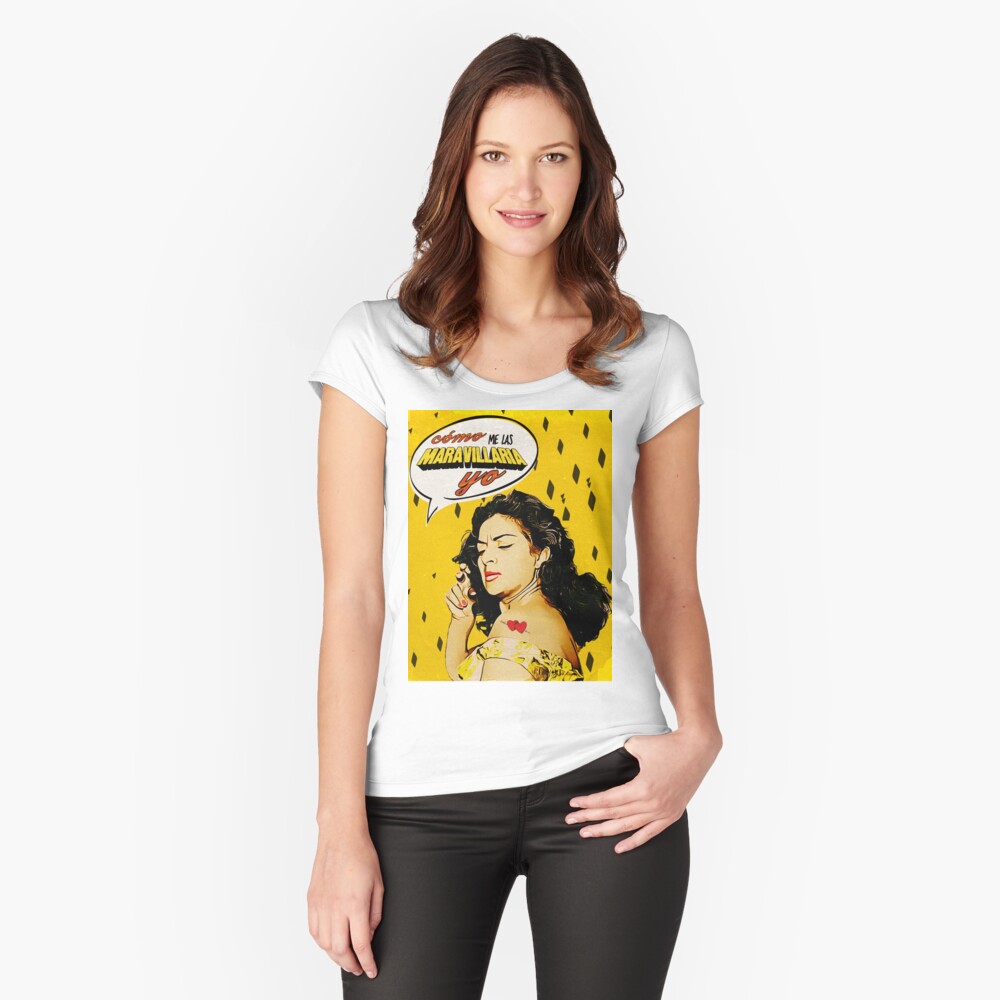 Vista previa del artículo con la obra «Camiseta entallada de cuello ancho», diseñado y vendido por danimota.