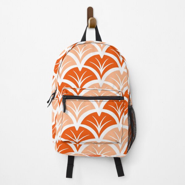Item preview, Peach Orange Art Deco Ginkgo Leaves Pattern 30s 20s Flapper Inspired designed and sold by ImageNugget.
