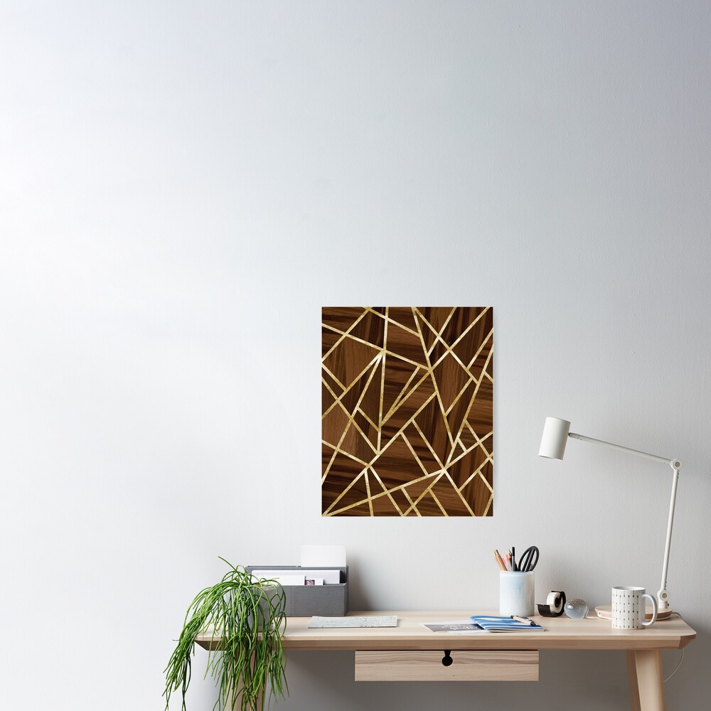 Classic Wood Gold Geo #1 anitabellajantz | Poster Sale #geometric for by #decor #art\