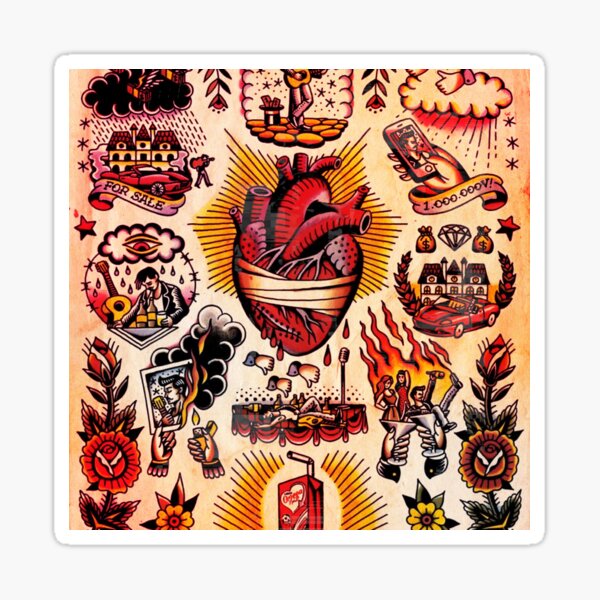 A Tattooed Heart Sticker