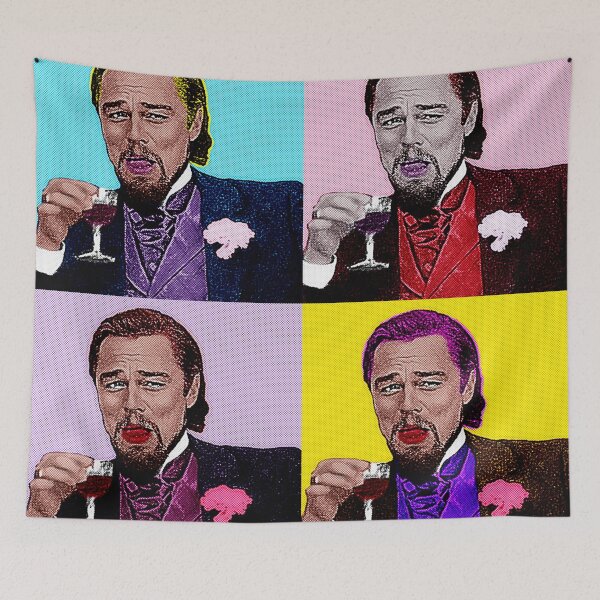 Item preview, Leonardo DiCaprio Laughing meme in Andy Warhol pop art style designed and sold by Mrserious0.