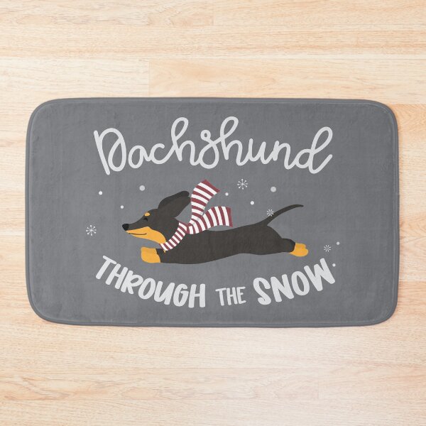 Item preview, Dachshund through the snow typography © GraphicLoveShop designed and sold by Graphic Love Shop.