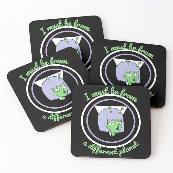 Item preview, I Must Be From a Different Planet | Green & Purple Alien  designed and sold by Black11Flamingo.