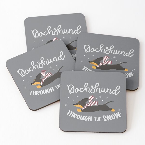 Item preview, Dachshund through the snow typography © GraphicLoveShop designed and sold by Graphic Love Shop.
