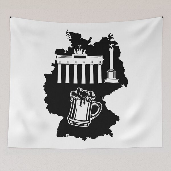 Item preview, Map of Germany with Berlin Brandenburg Gate and beer Trendy Graphic Aesthetic designed and sold by mashmosh.