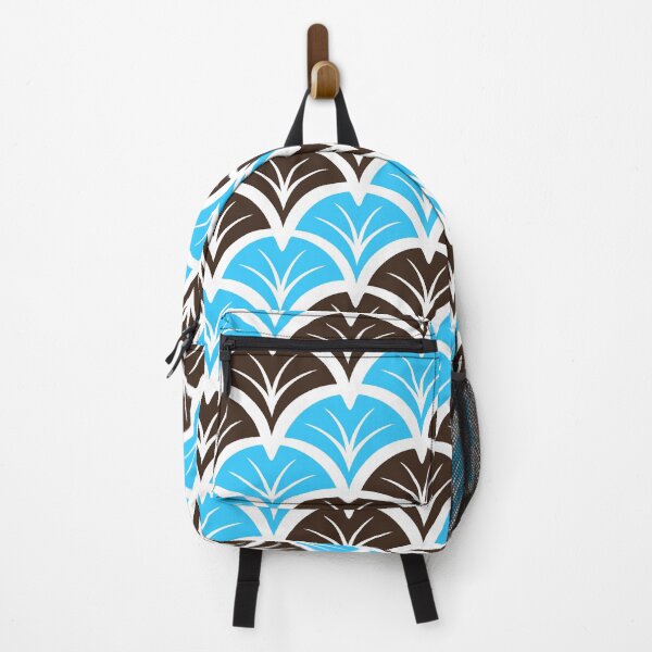Item preview, Chocolate Brown & Blue Art Deco Ginkgo Leaves Pattern 30s 20s Flapper Inspired designed and sold by ImageNugget.