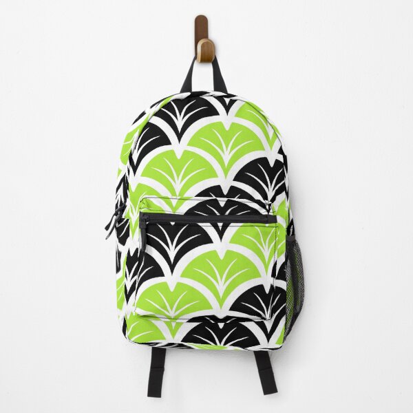 Item preview, Black & Lime Green Art Deco Ginkgo Leaves Pattern 30s 20s Flapper Inspired designed and sold by ImageNugget.